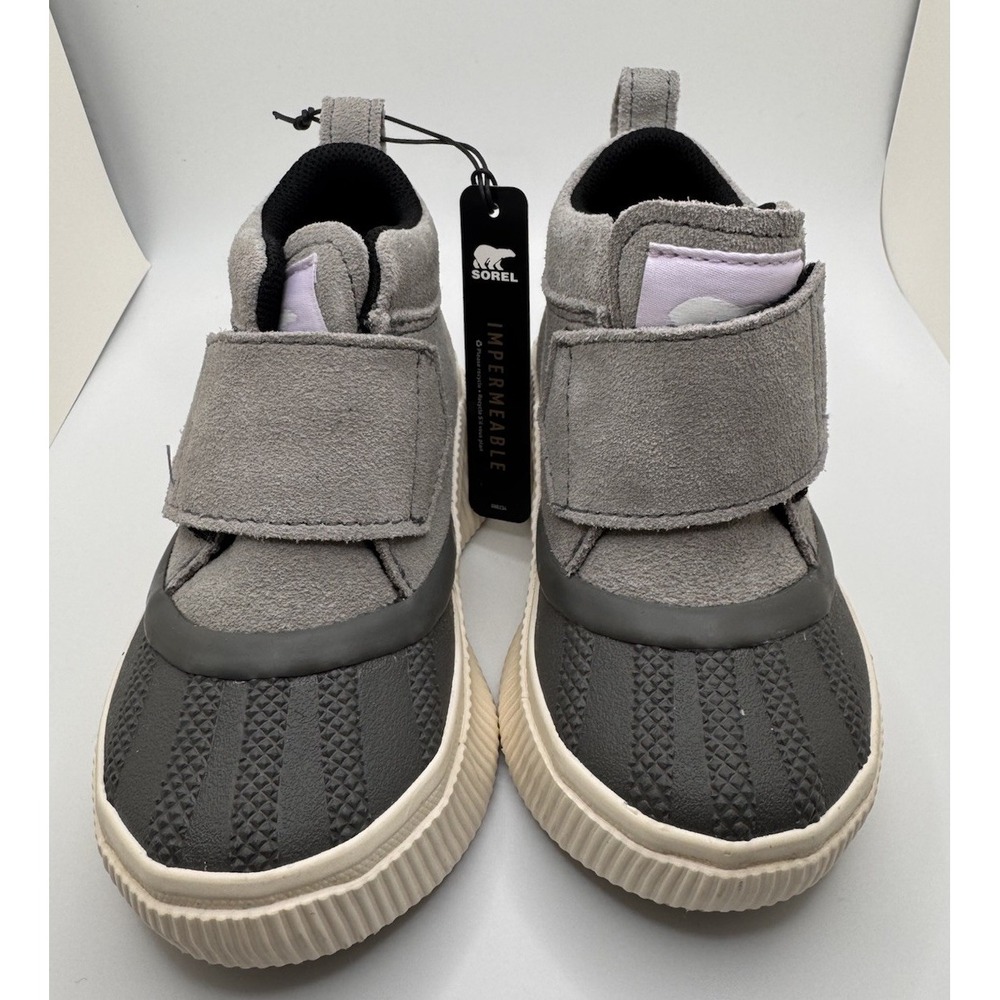 Sorel Gray Purple Child Out N About IV Strap Waterproof Boots Sz 7 Toddler - NEW